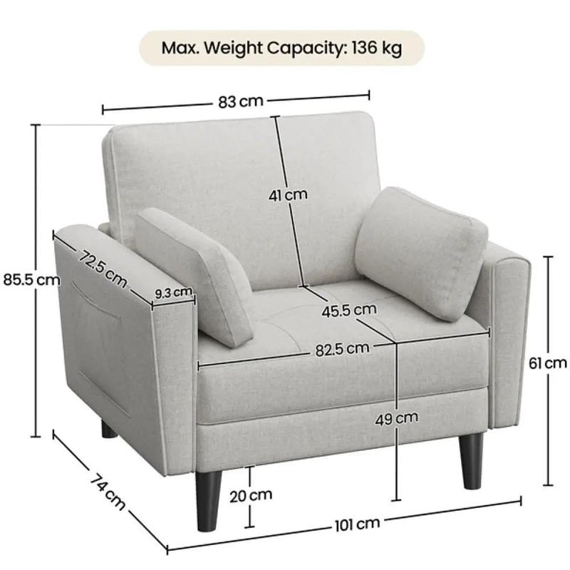 Yaheetech 2pcs Tufted Oversized Armchairs 2pcs Tufted Oversized Armchairs