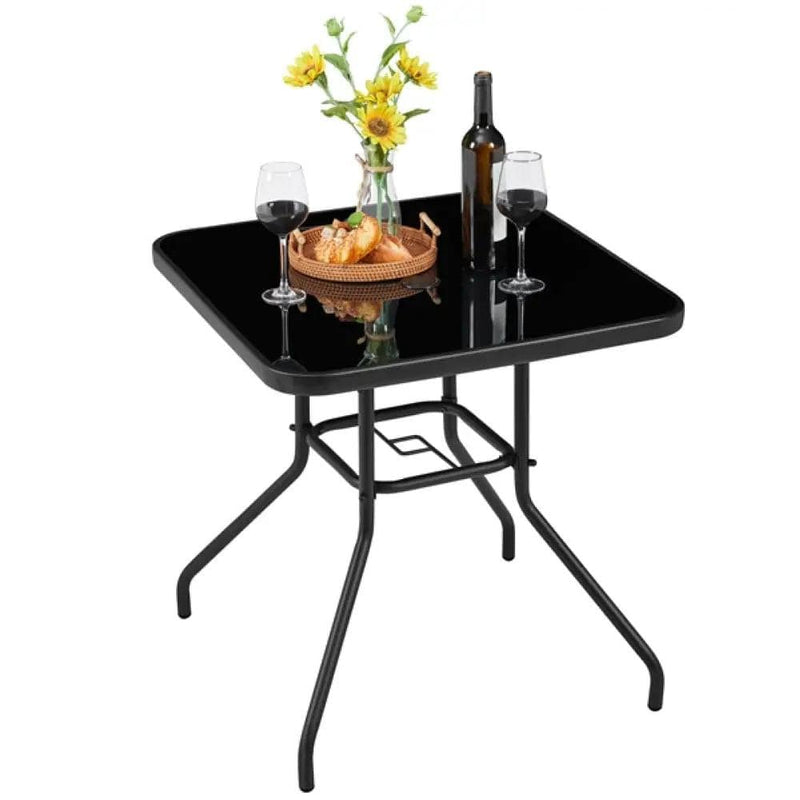 Yaheetech 28″ Square Patio Bistro Table with Umbrella Hole 28″ Square Patio Bistro Table with Umbrella Hole