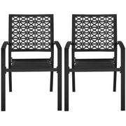 Yaheetech 2pcs Dining Chairs + Outdoor Coffee End Table 2pcs Dining Chairs + Outdoor Coffee End Table