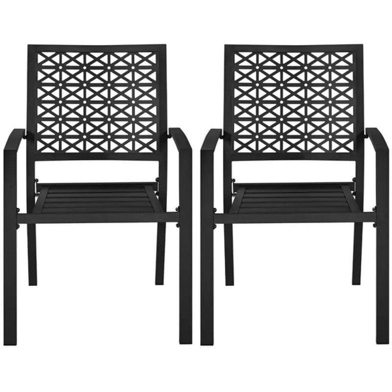 Yaheetech 2pcs Dining Chairs + Outdoor Coffee End Table 2pcs Dining Chairs + Outdoor Coffee End Table