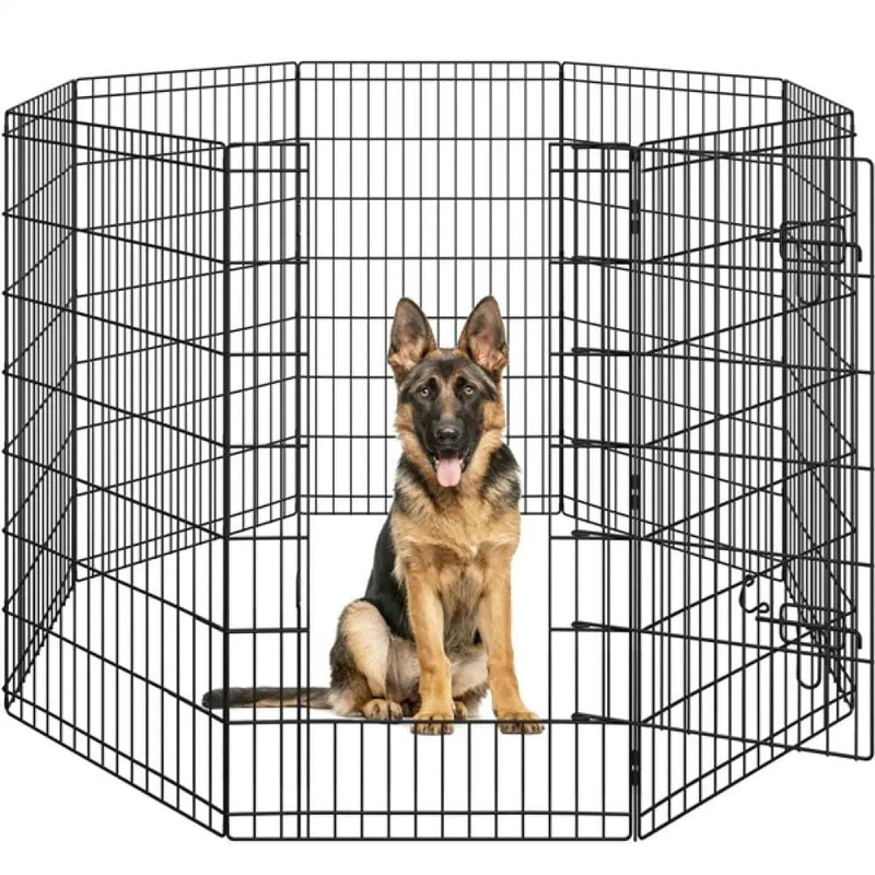 Yaheetech 8 Panel Foldable Metal Dog Exercise Pen 8 Panel Foldable Metal Dog Exercise Pen