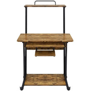 3-Tier Rolling Computer Desk Study Table with Printer Shelf – view 3