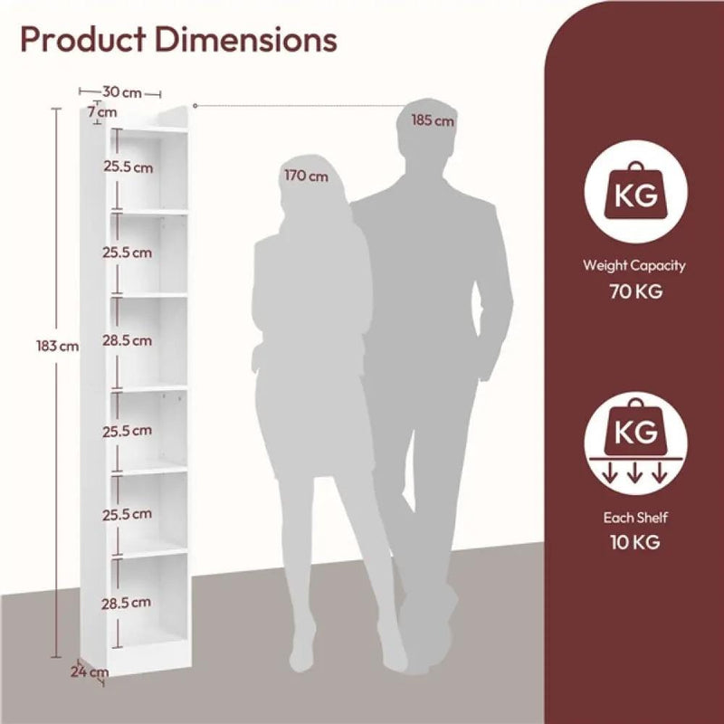 Yaheetech 7-layer Narrow Open Shelf Bookshelf 7-layer Narrow Open Shelf Bookshelf