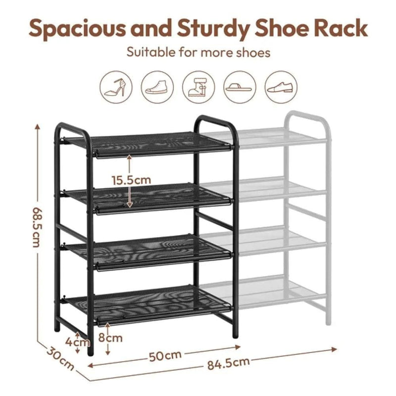 Yaheetech 4-Tier Expandable Iron Shoe Rack 4-Tier Expandable Iron Shoe Rack