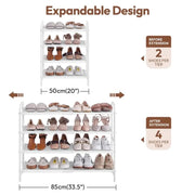 Yaheetech 4 Tier Iron Shoe Rack Organiser 4 Tier Iron Shoe Rack Organiser