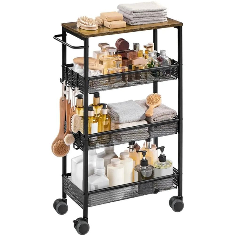 Yaheetech 4-Tier Storage Trolley Kitchen Trolley 4-Tier Storage Trolley Kitchen Trolley