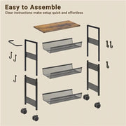 Yaheetech 4-Tier Storage Trolley Kitchen Trolley 4-Tier Storage Trolley Kitchen Trolley