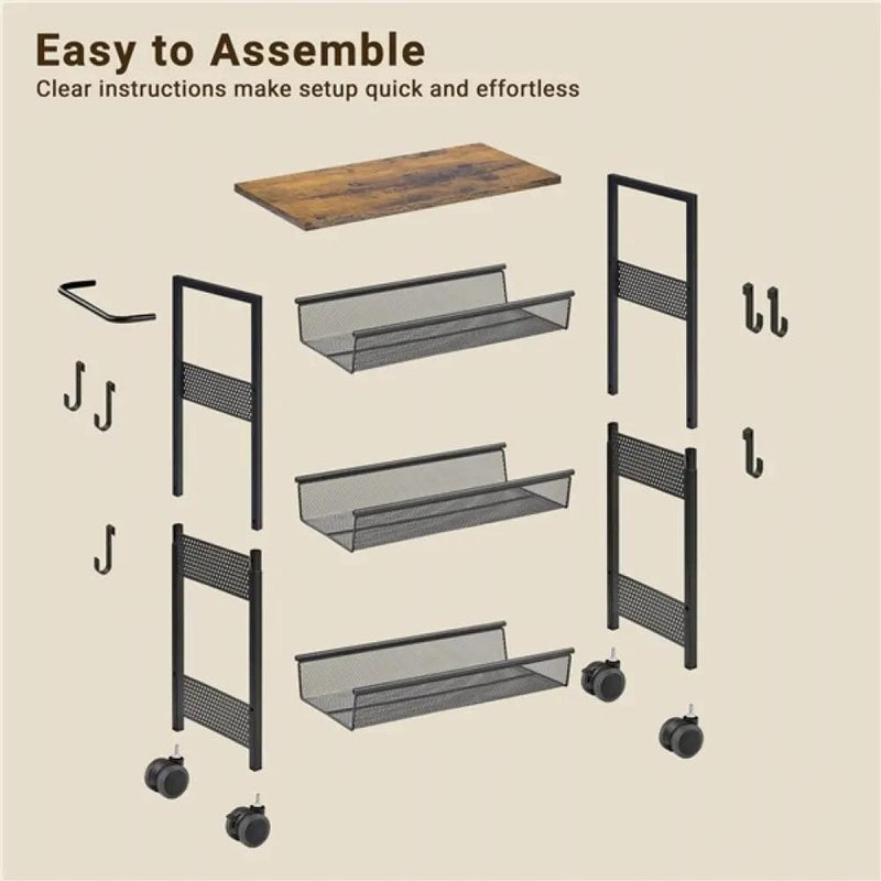 Yaheetech 4-Tier Storage Trolley Kitchen Trolley 4-Tier Storage Trolley Kitchen Trolley
