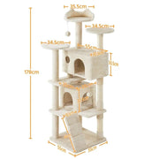 Cat Tree Cat Tower w/ Condos & Dangling Balls & Scratching Posts & Platforms – view 3