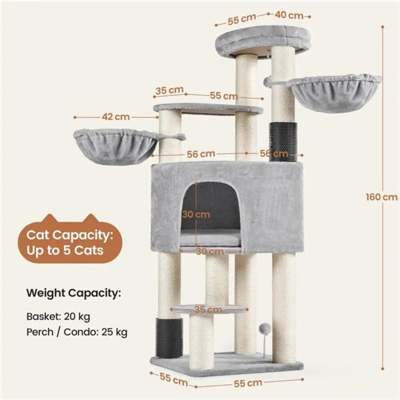 Multilevel Heavy-Duty Cat Tree with Thick Scratching Posts – view 3