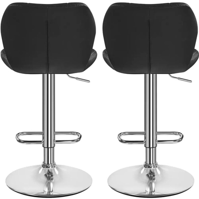 2PCS Adjustable Bar Stool Modern Faux Leather Swivel Bar Chair – view 3