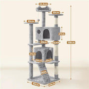 Cat Tree Condo Kitten Tree Tower w/ 2 Condos & 2 Dangling Balls & 3 Scratching Posts – view 3