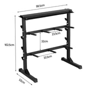 3 Tier Dumbbell Barbell Rack Weight Plate/Bar Storage Holder – view 3