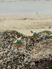 Tahana Jewellery Earrings Whetū Kikorangi Gold Earrings Whetū Kikorangi Gold Earrings