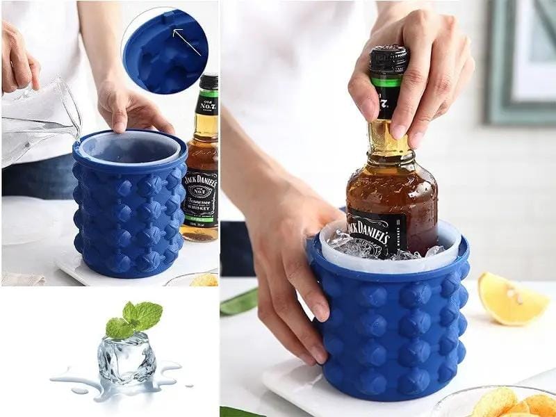 Small Ice Cube Maker Genie Silicone Wine Ice Bucket Big Ice Cube Tray Mold Cup – view 2