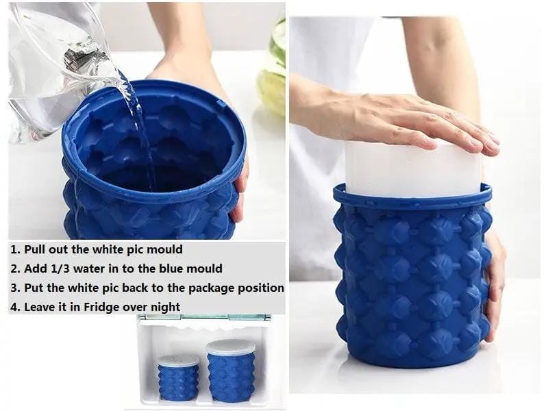 Small Ice Cube Maker Genie Silicone Wine Ice Bucket Big Ice Cube Tray Mold Cup – view 3
