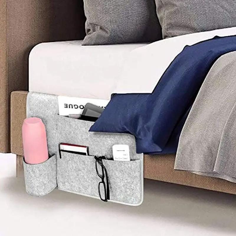 Sofa Armrest Storage Organizer Light Gray – view 3