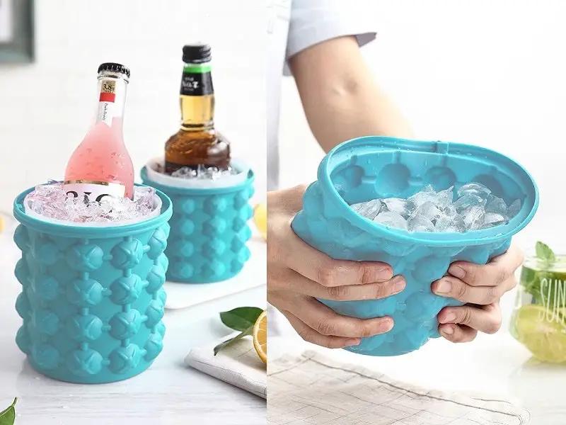 Small Ice Cube Maker Genie Silicone Wine Ice Bucket Big Ice Cube Tray Mold Cup – view 7