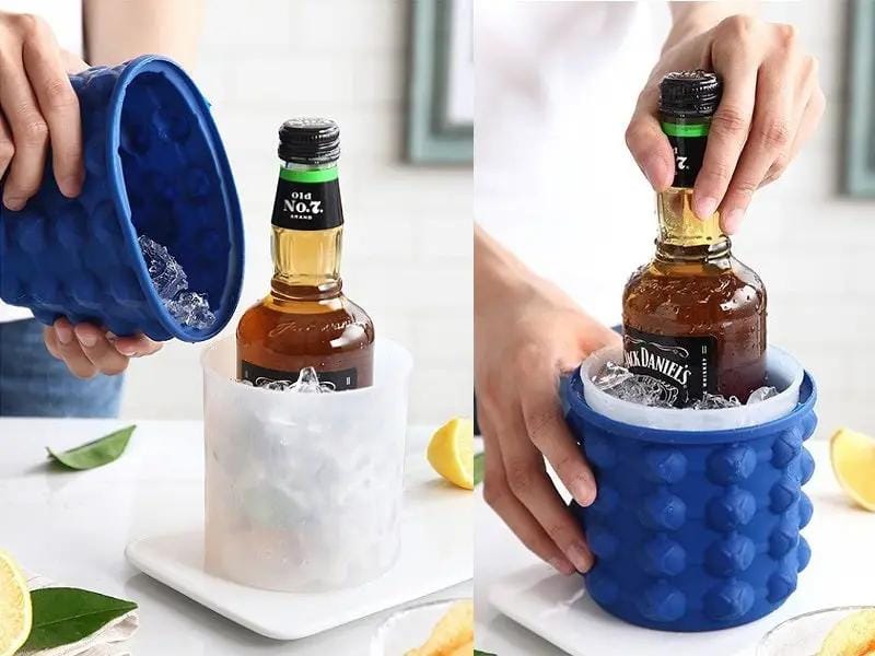 Small Ice Cube Maker Genie Silicone Wine Ice Bucket Big Ice Cube Tray Mold Cup – view 4