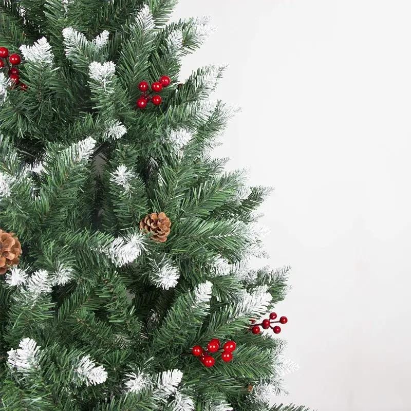 2.1M Christmas Tree 1100 Tips with Red Berries and Pinecones – view 5