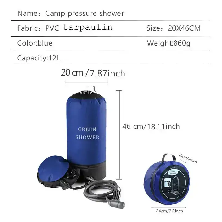 Habicare 11L Portable Inflatable Camping Shower Bag 11L Portable Inflatable Camping Shower Bag