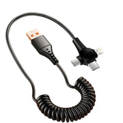 Habicare TWS 120W 3-in-1 USB-C Super-Fast Retractable Charging Cable 120W 3-in-1 USB-C Super-Fast Retractable Charging Cable