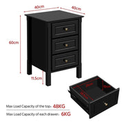 Yaheetech 3-drawer Bedside Table End Table Nightstand 3-drawer Bedside Table End Table Nightstand