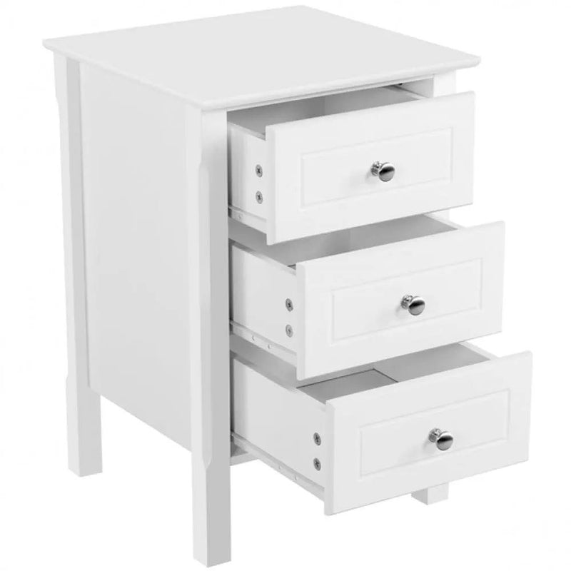Yaheetech End Table Side Table Nightstand with 3 drawers End Table Side Table Nightstand with 3 drawers