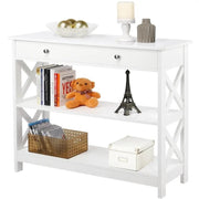 Yaheetech Wooden Console Table with 1 Drawer and 2 Open Shelves Versatile Entryway Table Wooden Console Table with 1 Drawer and 2 Open Shelves Versatile Entryway Table