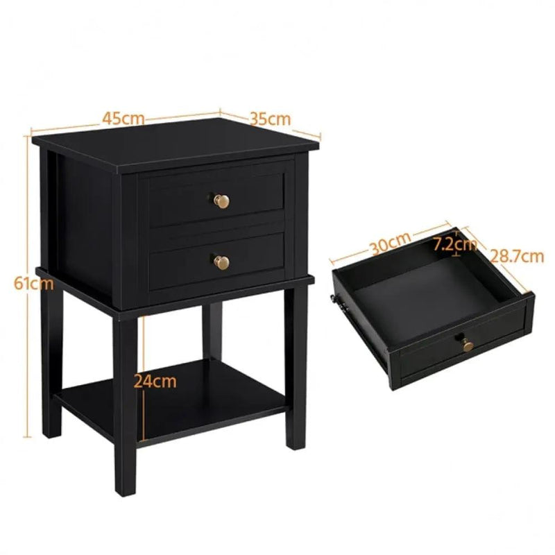 Yaheetech 2pcs Nightstand Side Table End Table 2pcs Nightstand Side Table End Table