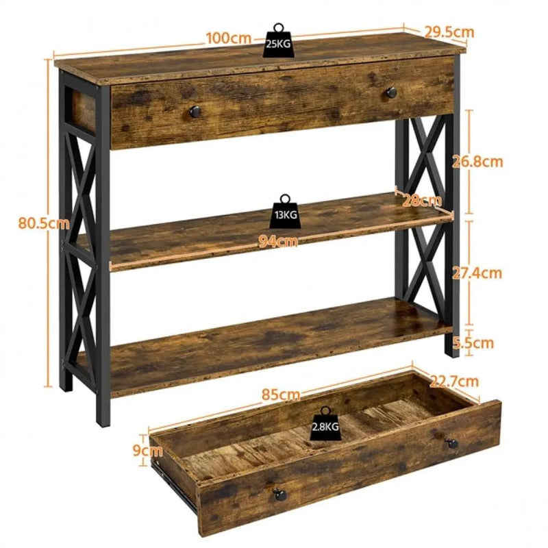Yaheetech 2-Tier X-Design Console Table Hall Table 2-Tier X-Design Console Table Hall Table