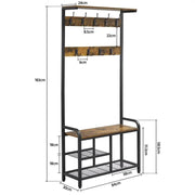 72” H Multifunctional Hall Tree with Bench &amp; Shoe Storage – view 4
