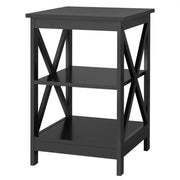 3 Tier Wood X Shape Bedside End Table Storage Cabinet Night Stand – view 4