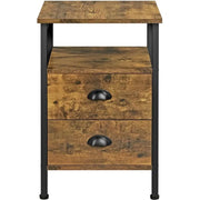 Yaheetech Side Table with 2 Drawers and Open Shelf Side Table with 2 Drawers and Open Shelf