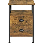 Yaheetech 1 Pair Side Table with 2 Drawers 1 Pair Side Table with 2 Drawers