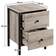 Yaheetech Metal-Framed Side Table with 2 Drawers Metal-Framed Side Table with 2 Drawers