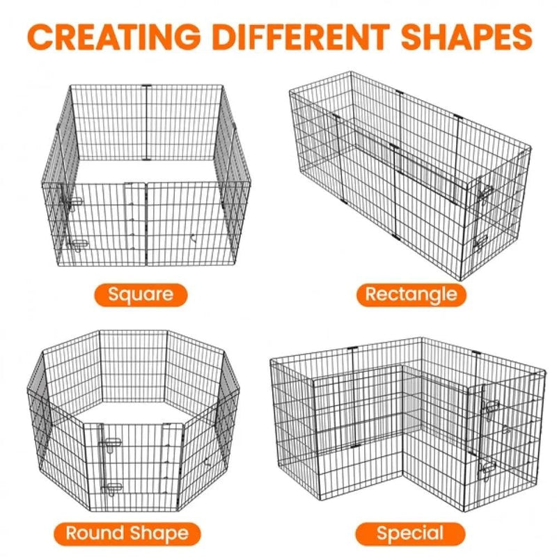 Yaheetech Foldable Metal Dog Exercise Pen Dog Pen Foldable Metal Dog Exercise Pen Dog Pen