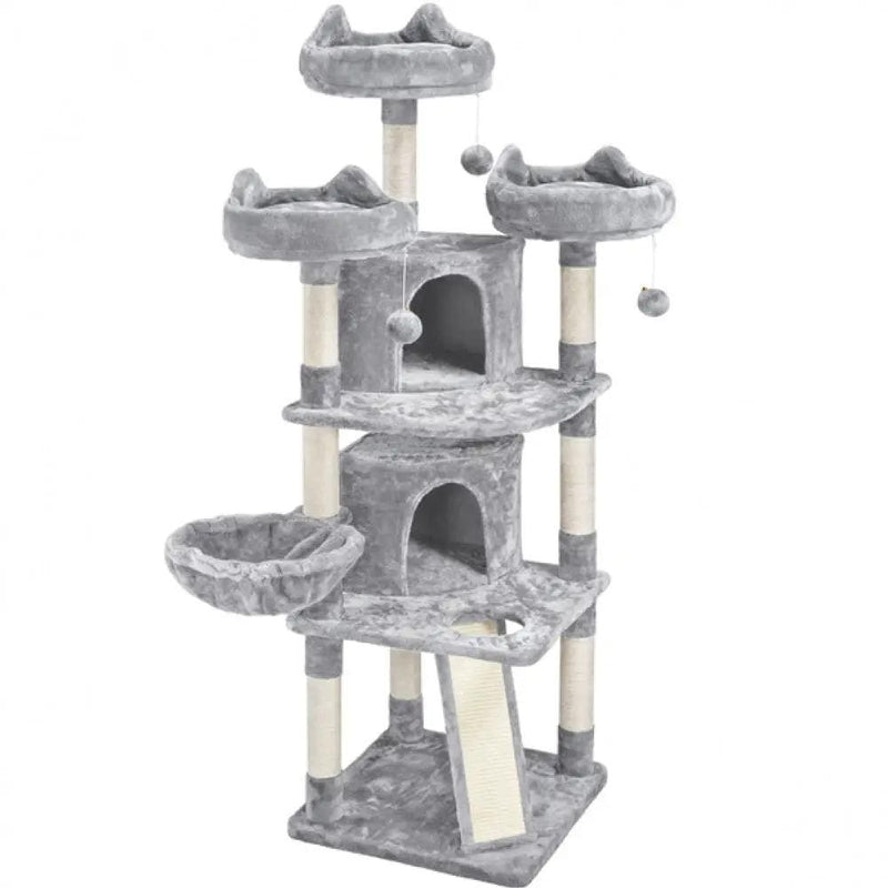 Yaheetech Large Cat Tree Big Cat House Plush Cat Tower Large Cat Tree Big Cat House Plush Cat Tower