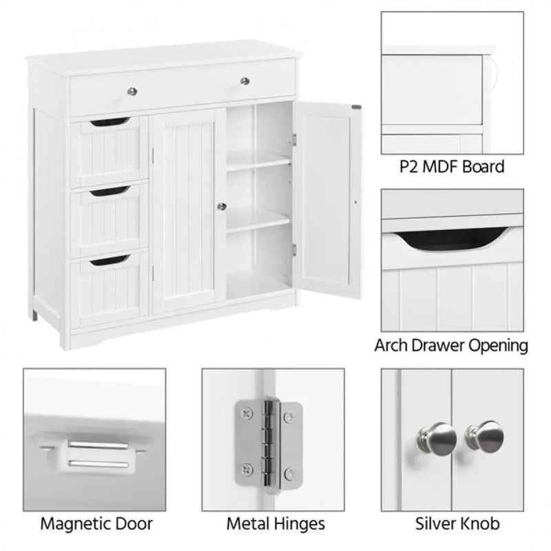 Wooden Bathroom Floor Cabinet Side Storage Organizer Cabinet – view 4