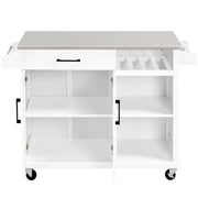 Kitchen Trolley Kitchen Island Cart with Stainless Steel Top & Storage – view 4