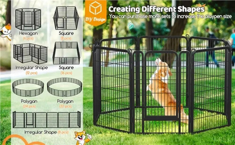 Yaheetech 8 Panels Dog Playpen 100cm Tall Dog Pen Dog Fence 8 Panels Dog Playpen 100cm Tall Dog Pen Dog Fence