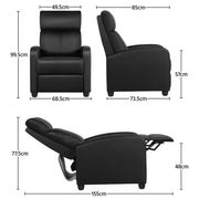 Yaheetech 1 pair PU Leather Recliner Chairs 1 pair PU Leather Recliner Chairs