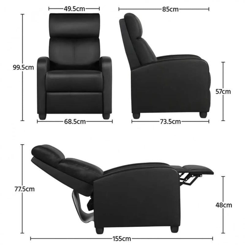 Yaheetech 1 pair PU Leather Recliner Chairs 1 pair PU Leather Recliner Chairs