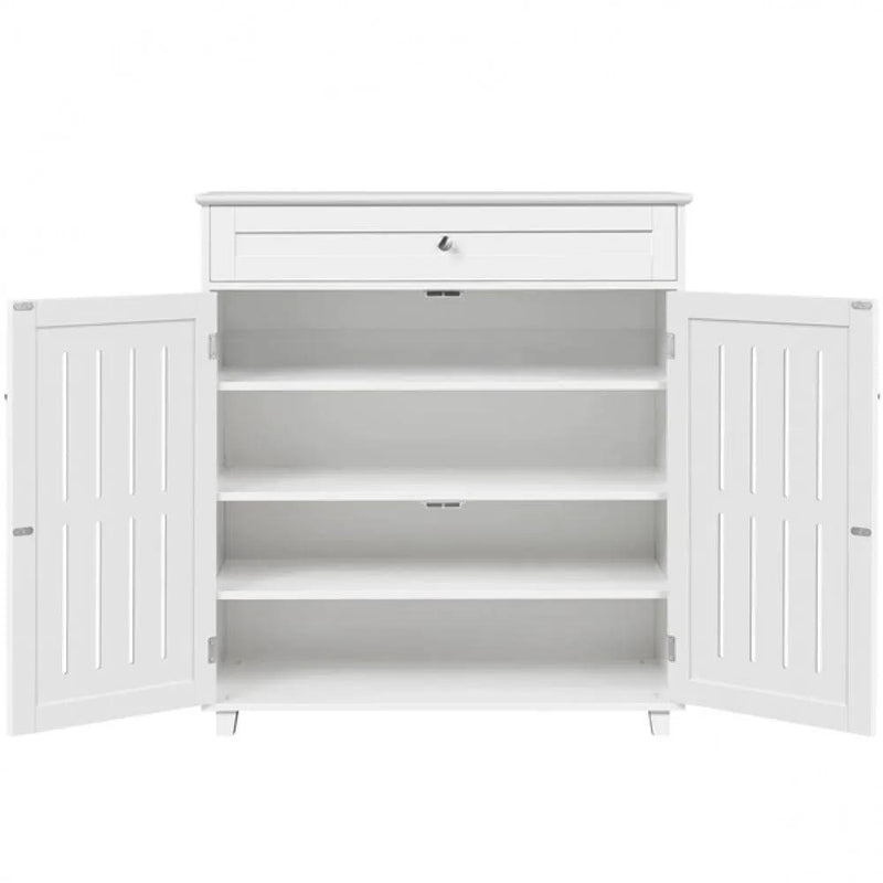 4 Tier Shoe Storage Cabinet 1 Drawer Closed Adjustable Shoes Rack – view 4