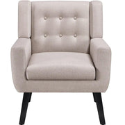 Yaheetech Button Tufted Armchair with Solid Wood Legs Button Tufted Armchair with Solid Wood Legs