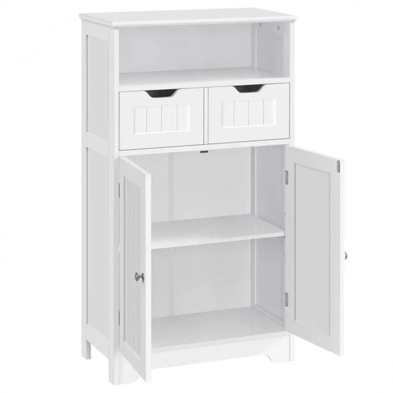 Bathroom Floor Storage Cabinet with 2 Drawers & Shelf Height-Adjustable Cabinet – view 4