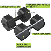 Yaheetech Set of 2 x 8kg Dumbbells Sporting Hand Weights Set of 2 x 8kg Dumbbells Sporting Hand Weights