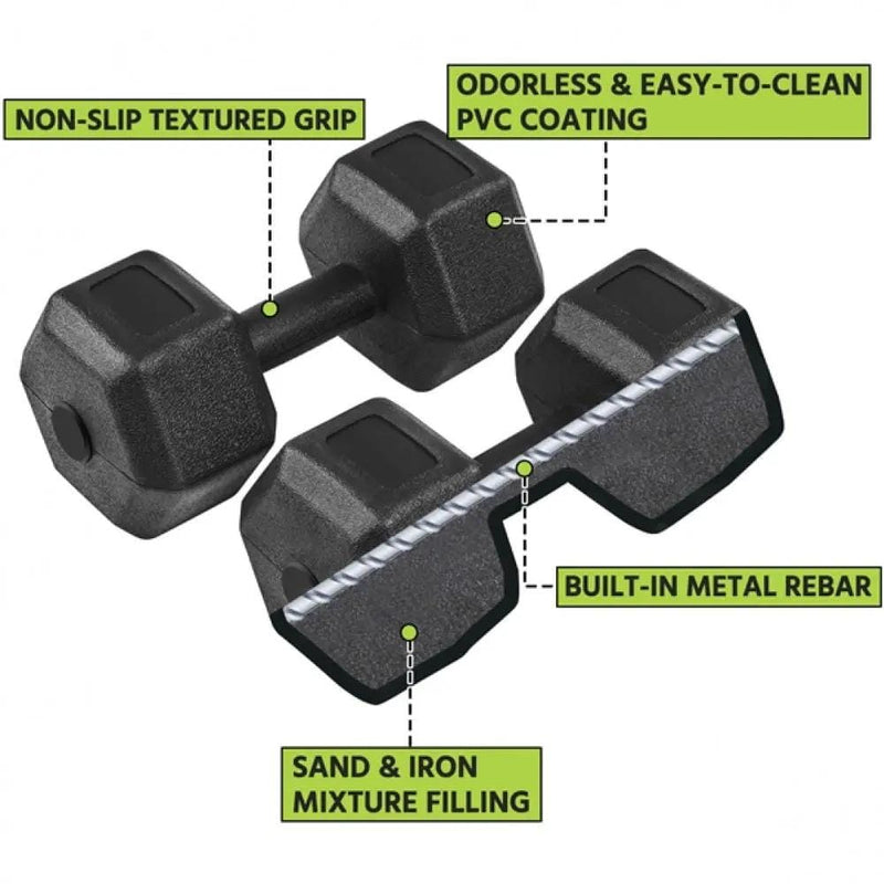 Yaheetech Set of 2 x 8kg Dumbbells Sporting Hand Weights Set of 2 x 8kg Dumbbells Sporting Hand Weights