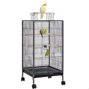 Yaheetech 40-Inch H Wrought Iron Bird Cage with Rolling Stand 40-Inch H Wrought Iron Bird Cage with Rolling Stand