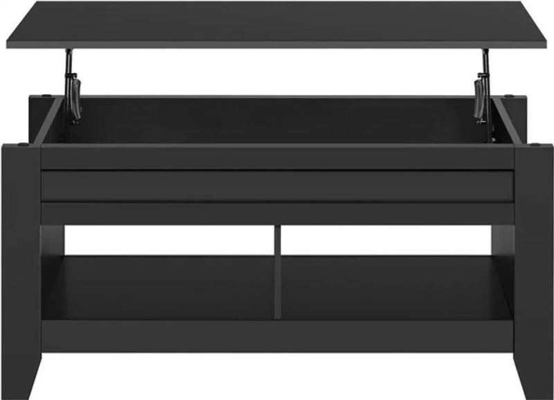 Shaker Design Lift Top Coffee Table w/Storage & 2 Open Shelves – view 4